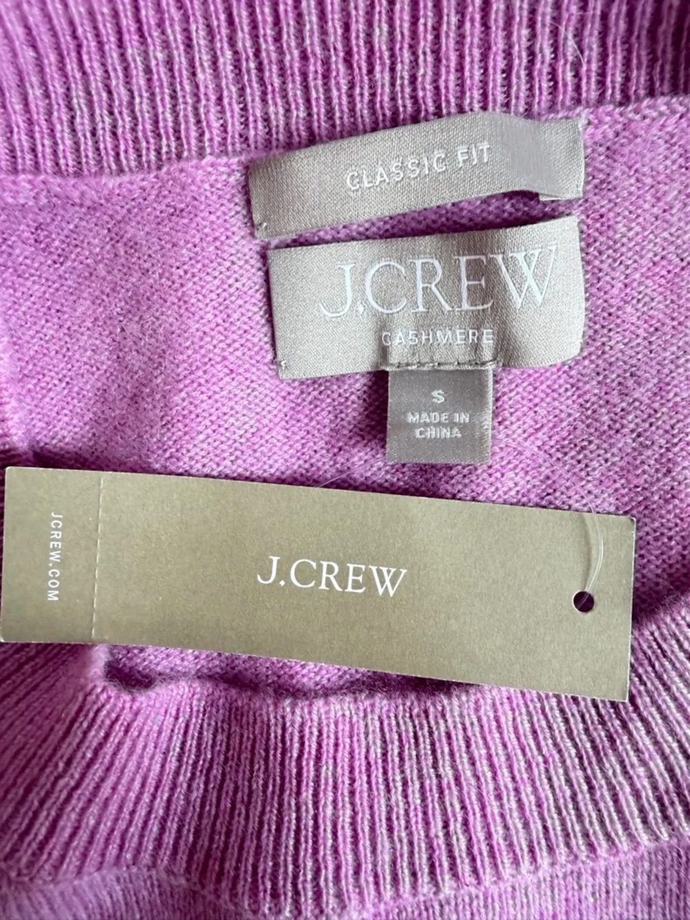 NEW J.Crew Purple Cashmere Relaxed Crewneck Sweater Size Small 363450
